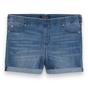 Liverpool CHLOE Rolled Cuff Denim Pull-On Shorts - Size 18